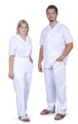 Lekárske nohavice biele
