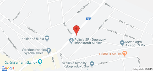 Google map: Strážnická 12, Skalica